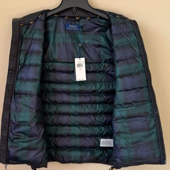Polo Ralph Lauren Men's Packable Down Vest Black With Yellow Pony - Picture 4 of 4